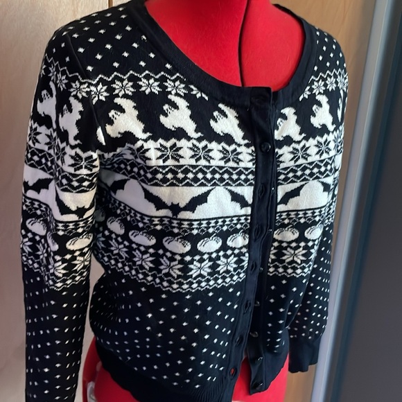 Hell Bunny Halloween bats black & white Christmas style cardigan - Picture 2 of 5